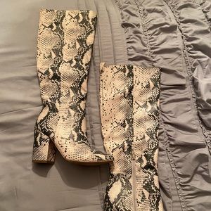 Steve Madden Snakeskin knee high boots- worn once!